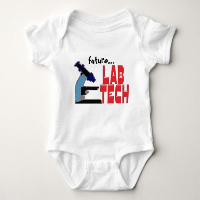 Body Para Bebé TECNOLOGÍA del LABORATORIO con el MICROSCOPIO (Anverso)