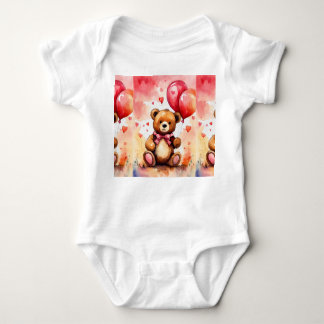 Body Para Bebé Teddy adorable con camiseta de niños con globos