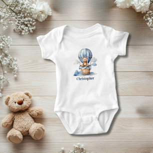 Body Para Bebé Teddy Bear Balón de aire caliente niño azul person