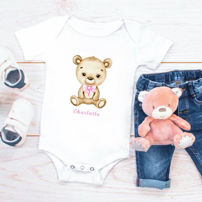 Body Para Bebé Teddy Bear Chica Baby Bodysuit (Subido por el creador)