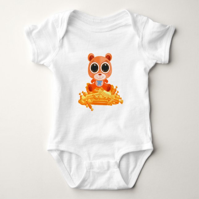 Body Para Bebé Teddy Bear - Naranja Candy (Anverso)