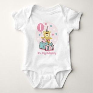 Body Para Bebé Teddy Bear primera camiseta de cumpleaños