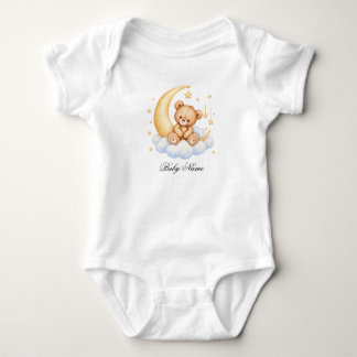 Body Para Bebé Teddy Bear Sitting Baby Custom Monogram Onesie