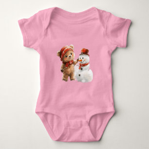 Body Para Bebé Teddy Bear y Snowman