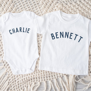 Body Para Bebé Tee de nombres personalizados para niños Azul Ma