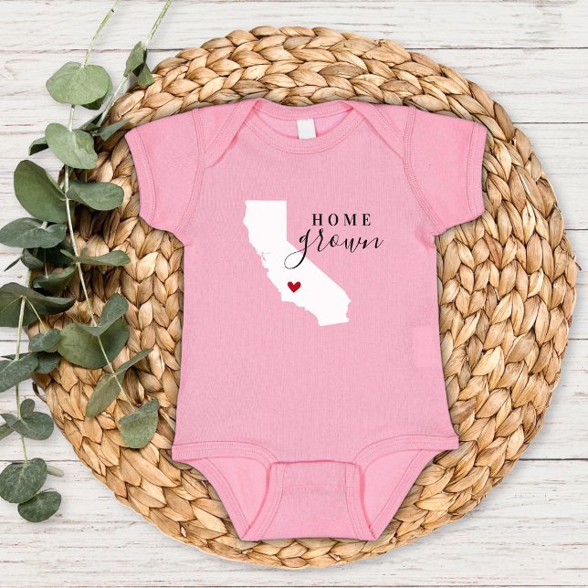 Body Para Bebé Tee estatal de California Home Grown (Subido por el creador)