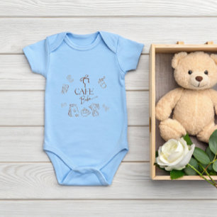 Body Para Bebé Tema de Café Arcoíris Azul Cafe Bebe Niño Shower d