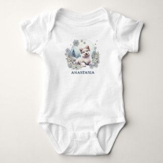 Body Para Bebé Tema personalizado del invierno adorable acuarela
