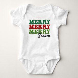 Body Para Bebé Temporada de merry Merry - Arte de vacaciones retr
