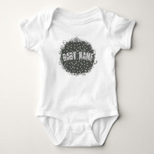 Body Para Bebé Tendencia Urbana Gris Triángulos Grunge   Nombre p