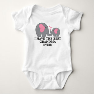 Body Para Bebé Tengo la mejor abuela del mundo con gráfico de ele