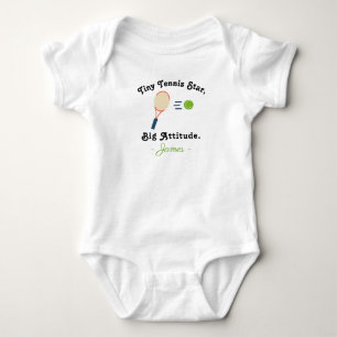 Body Para Bebé Tenis Bebé - Pequeña Estrella de Tenis Gran Actitu