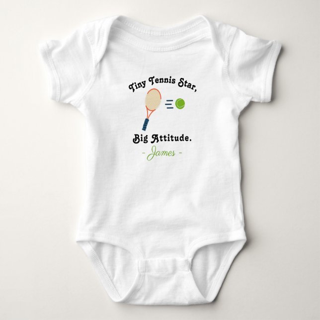 Body Para Bebé Tennis Baby - Tiny Tennis Star Big Attitude Tennis (Anverso)