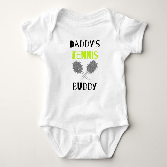 Body Para Bebé Tennis Dad: El tenis de papá es gracioso (Anverso)