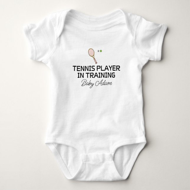 Body Para Bebé Tennis Player in Training | Custom Tennis  (Anverso)