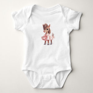 Body Para Bebé Ternera dulce de caballo con vestido