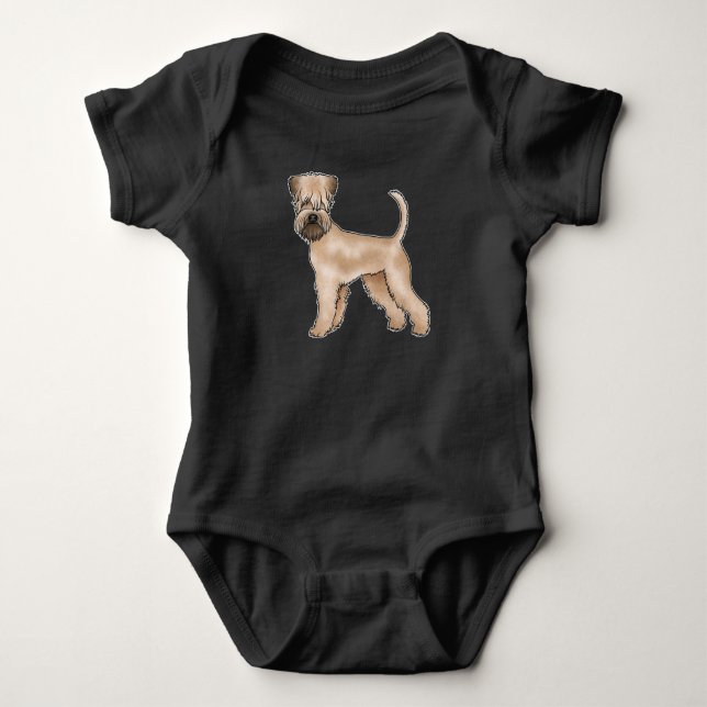 Body Para Bebé Terrier Wheaten de capa suave beige perro de dibuj (Anverso)