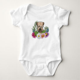 Body Para Bebé Terrier Wheaten de Pelaje Suave Flores Silvestres 