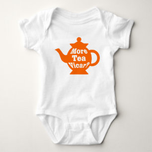 Body Para Bebé Tetera - ¿Más té Vicario? - Naranja y Blanco