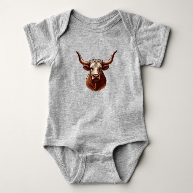 Body Para Bebé Texas Longhorn (Anverso)