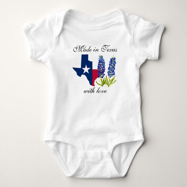 Body Para Bebé Texas State Bluebonnets Txor Floral Baby bodysuit (Anverso)