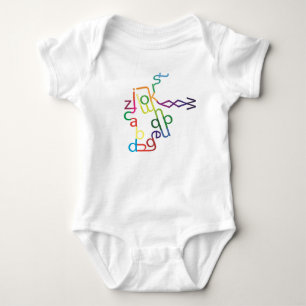 Body Para Bebé Texto con mosaico (minúscula)