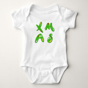 Body Para Bebé Texto de burbuja de navidad