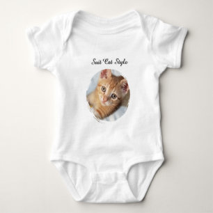 Body Para Bebé Texto de gato de foto, reemplazable, estilo de gat
