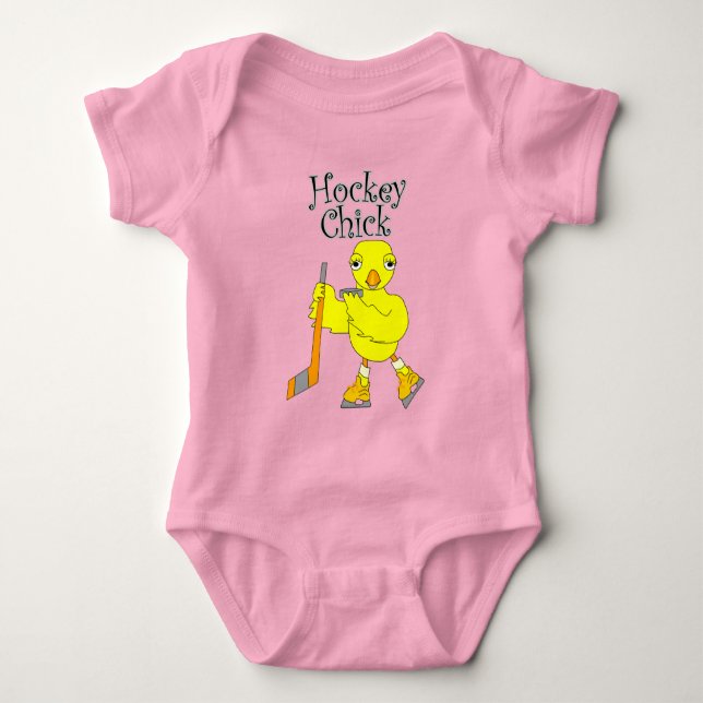 Body Para Bebé Texto de Hockey Chick (Anverso)