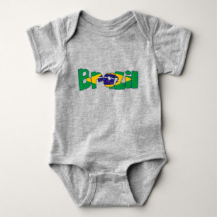 Body Para Bebé texto de la bandera del Brasil