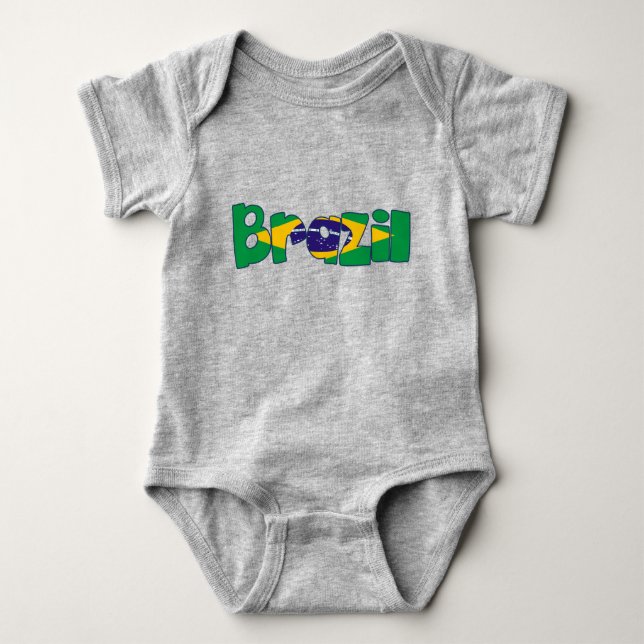 Body Para Bebé texto de la bandera del Brasil (Anverso)