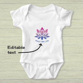 Body Para Bebé Texto de personalizado rosa azul de flores de Lotu