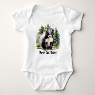 Body Para Bebé texto de skunk de woodland lindo