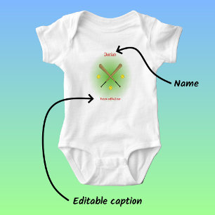Body Para Bebé Texto del personalizado de la estrella del softbal