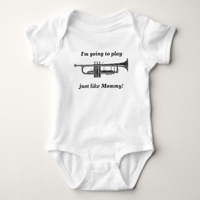 Body Para Bebé Texto en negro con forma de trompeta (Anverso)