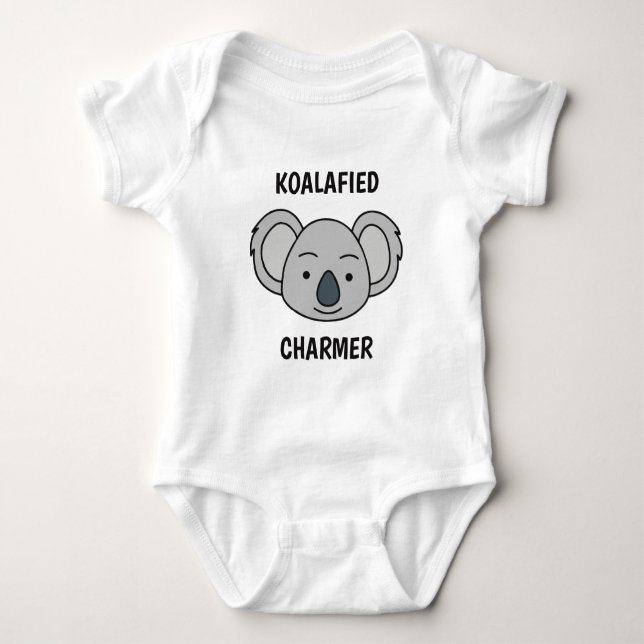 Body Para Bebé Texto personalizado adorable koala divertido chico (Anverso)