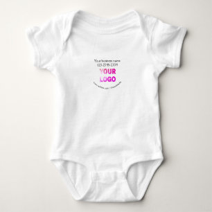 Body Para Bebé texto simple mínimo agregue su logotipo/diseño aqu
