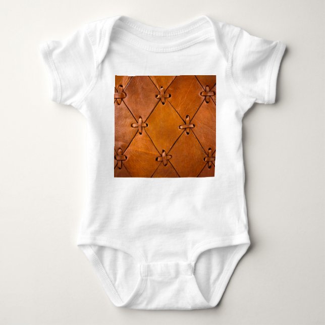 Body Para Bebé Textura de cuero, detalle natural del selvage. (Anverso)