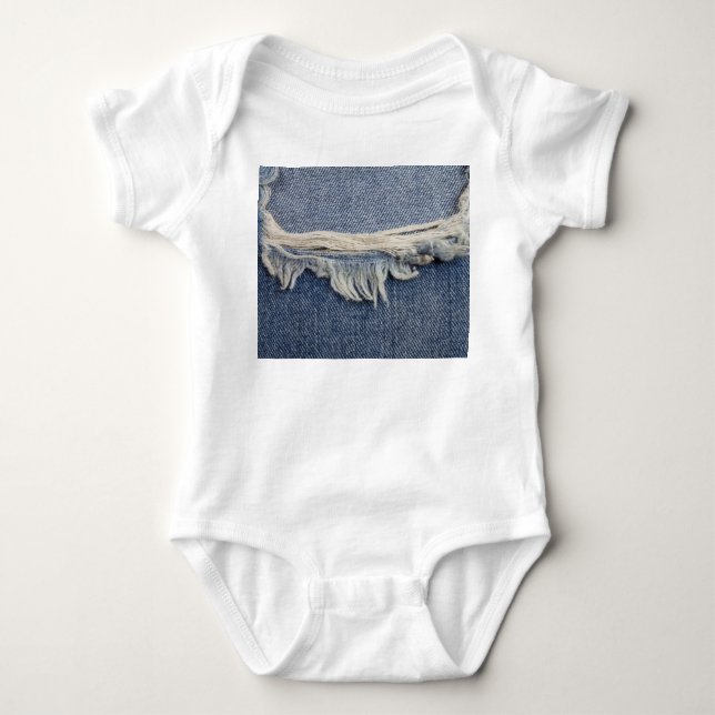 Body Para Bebé Textura de jeans despojados, fondo elegante. (Anverso)
