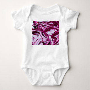 Body Para Bebé Textura de mármol magenta: arte fluido abstracto