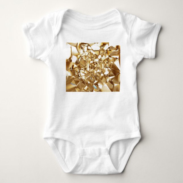 Body Para Bebé Textura de oro de cristal abstracto en 3D. (Anverso)