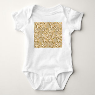 Body Para Bebé Textura elegante del patrón de damasco de época