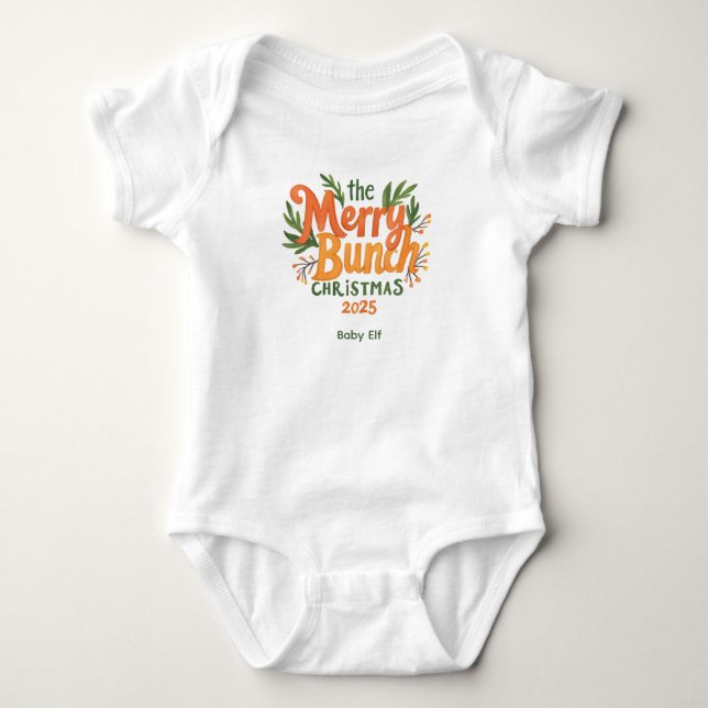 Body Para Bebé The Merry Bunch – Retro Family Christmas Bodysuit (Anverso)