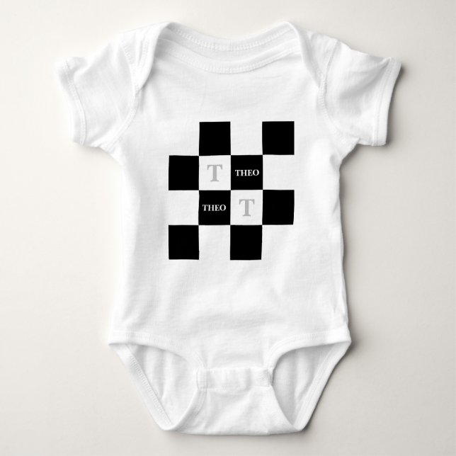 Body Para Bebé Theo Custom Name T-Shirt Unisex Baby Shower Gift (Anverso)