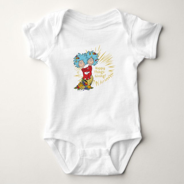 Body Para Bebé Thing One Thing Two ¡Cosas de Acción de Gracias! (Anverso)