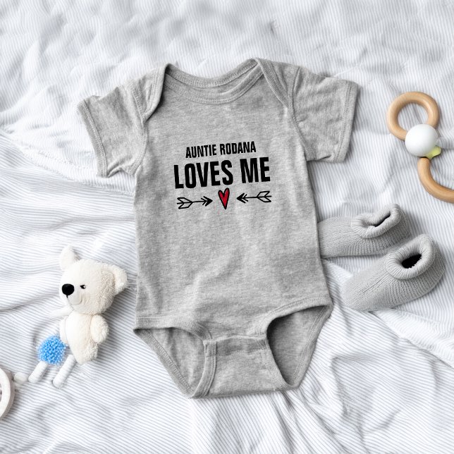 Body Para Bebé Tía Nombre Me Ama (Auntie Name Loves Me Baby Bodysuit)
