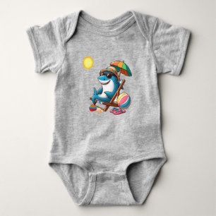 Body Para Bebé Tiburón personalizado lindo costero/playa