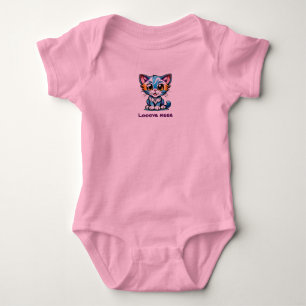 Body Para Bebé Tie Dye Kitty Cat dice Love Meee