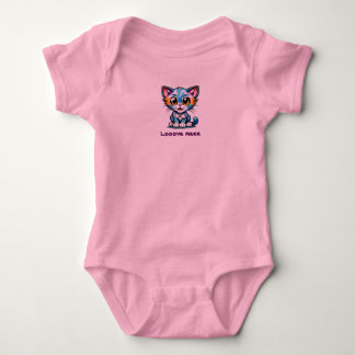 Body Para Bebé Tie Dye Kitty Cat dice Love Meee