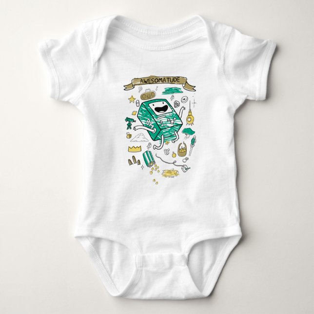 Body Para Bebé Tiempo de aventura | "Awesomatude" BMO Sketch T-Sh (Anverso)